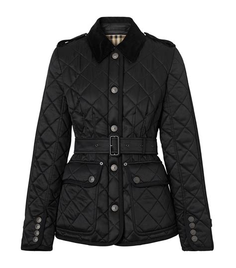 burberry london black jacket|Burberry diamond quilted field jacket.